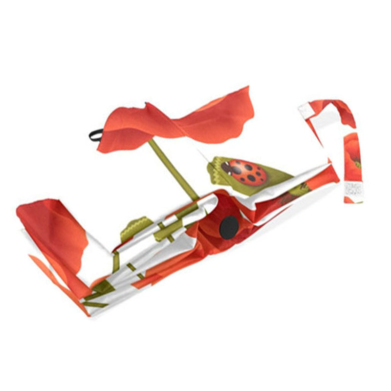 Folding-Automatic-Red-Poppy-Flower-Ladybug-design-Good