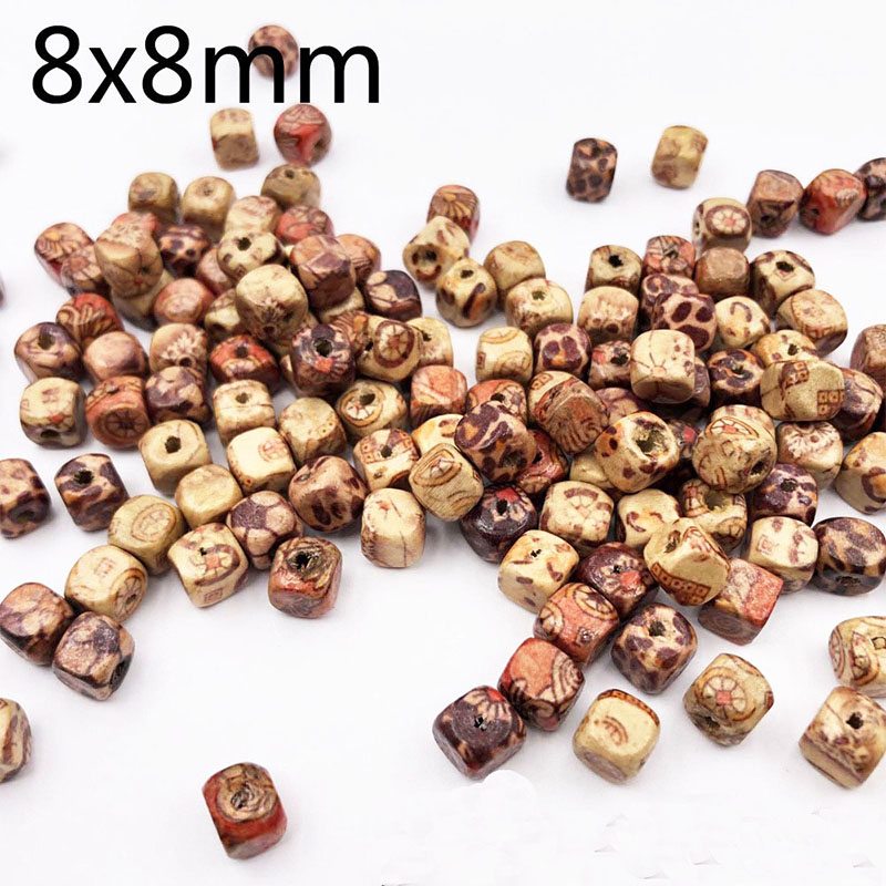 8X8MM-DIY Natural-Painted-maple-Wood-Beads