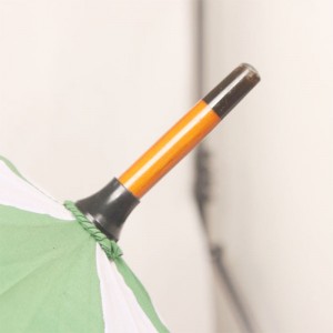 Wholesale 48inch white and green color Custom Printed Wooden Handle striaght Umbrella windproof
