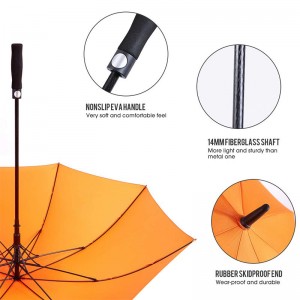 140cmArc  yellow Automatic Open Waterproof golf Umbrellas