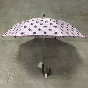 2019 Newest design custom fashion cheap rain pink straight child umbrella manufacturer China with gray color hook plastic handle