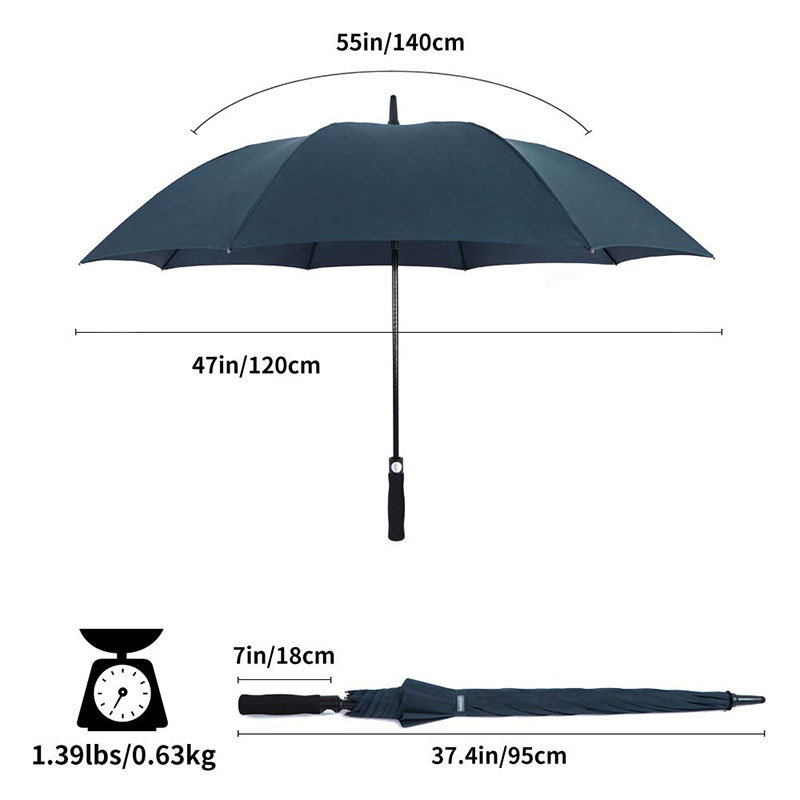 dark-blue-pongee-fabric-golf-umbrella