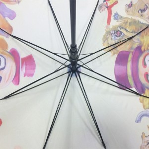 2019 High quality top selling auto open big size circus design straight umbrella with multi colored printing for Exporting to Italy