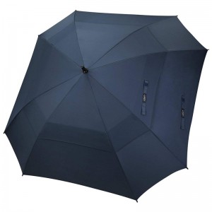 Wholesale Auto open 60inch x8k sun/rain large size straight handle UV protect windproof golf umbrella in sqaure shape