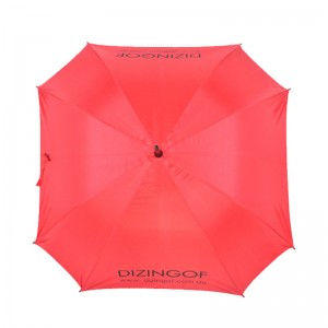Auto open Red pongee fabric wooden J handle Straight Square shape Umbrella manufacturer