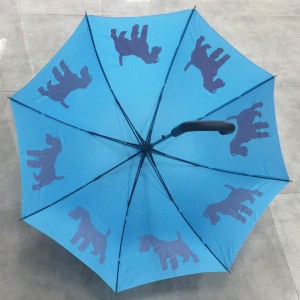 Premium Rain Umbrella With Unique Pet Designs Red/Blue Schnauzer straight Umbrella