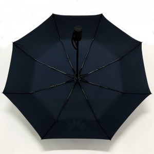 Custom Automatic Opening and Closing Logo All Over Print Folding Umbrella Black