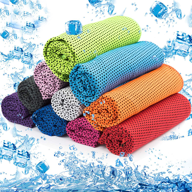 WOLUNTU® Cooling sprot Towel-Instant Cooling Sports Towel Chill Feeling Golf Towel, Super Soft and Breathable Yoga Towel with Special Jars Container with Clip, for Yoga Gym, Sports and School, Ice ...