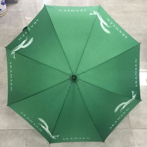 J Stick Umbrella Auto Open Windproof Rainproof Straight umbrella with wooden Handle