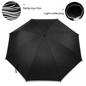 62 inch Golf umbrella with Reflective Stripe Flexible Fiberglass Construction, Lightweight & Waterproof | Oversized Umbrellas