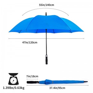 55inch Sky-Blue Windproof Oversize Waterproof golf Umbrellas for Men Women