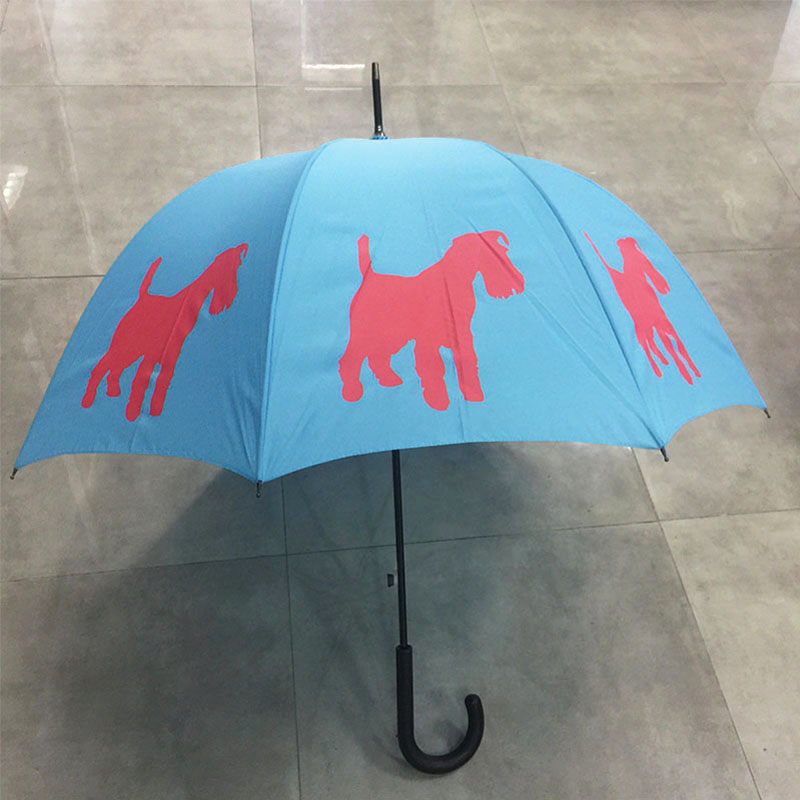 Premium Rain Umbrella With Unique Pet Designs Red/Blue Schnauzer straight Umbrella