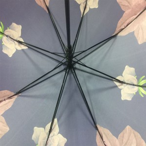 Good quality windproof waterproof custom China made oem straight colorful flower print umbrella for lady