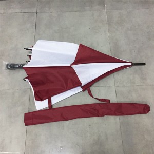 100% quality hot selling cheap Red and white color double canopy strorm windproof Stockschirm voll Fiberglas golf Regenschirm für-Damen-und-Herren (2-Personen large size)