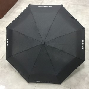Wholesale Made in China High quality Red fibergalss ribs Auto open close customized printing Portable pocket fold umbrella with Car Logo (BMW)