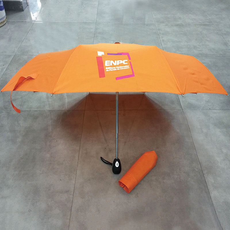 Travel Umbrella Office Auto Open Close Compact Umbrella Windproof Sun & Rain Umbrella Orange