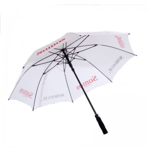 Auto Open Single Golf Umbrella Large for white color;fiber Glass golf umbrella.