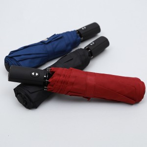 Compact red color fully automatic foldable umbrellas