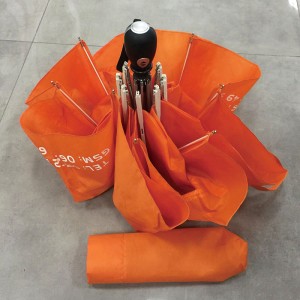 Travel Umbrella Office Auto Open Close Compact Umbrella Windproof Sun & Rain Umbrella Orange