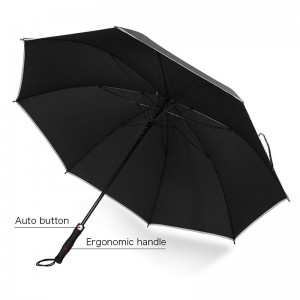 62 inch Golf umbrella with Reflective Stripe Flexible Fiberglass Construction, Lightweight & Waterproof | Oversized Umbrellas