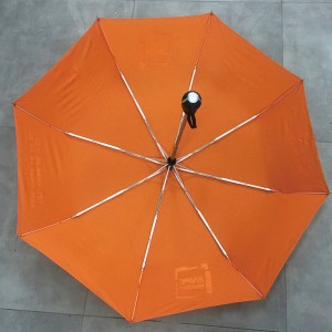 Travel Umbrella Office Auto Open Close Compact Umbrella Windproof Sun & Rain Umbrella Orange