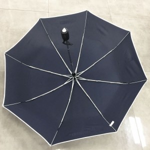 2019 Economical Standard size Windproof Travel Folding Umbrella Auto Open Close – Portable Compact Foldable umbrella Design – Navy blue