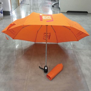 Travel Umbrella Office Auto Open Close Compact Umbrella Windproof Sun & Rain Umbrella Orange