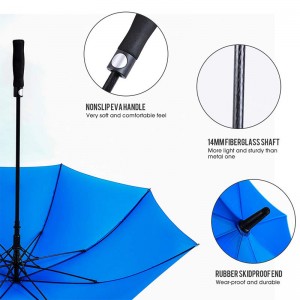 55inch Sky-Blue Windproof Oversize Waterproof golf Umbrellas for Men Women