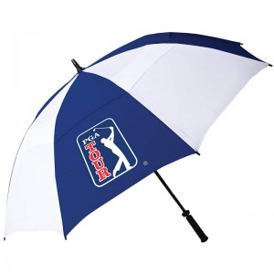 PGA 62-Inch Windproof Navy&white Golf Umbrella Windproof double canopy technology adds stability in windy conditions