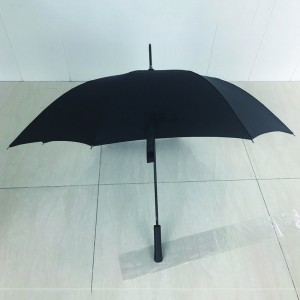 23″*8panels Automatic open walking- stick umbrella with straight real wooden handle