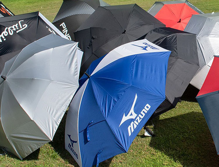 Bring your logo to the top with imprinted double Golf umbrellas