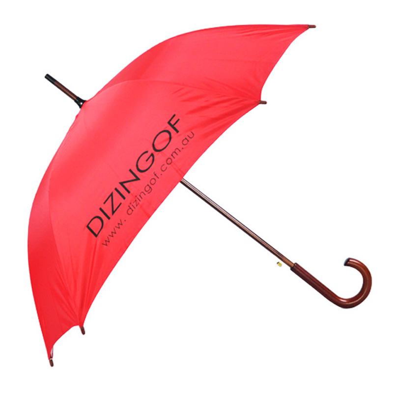 Supply-Red-pongee-fabric-straight-umbrella