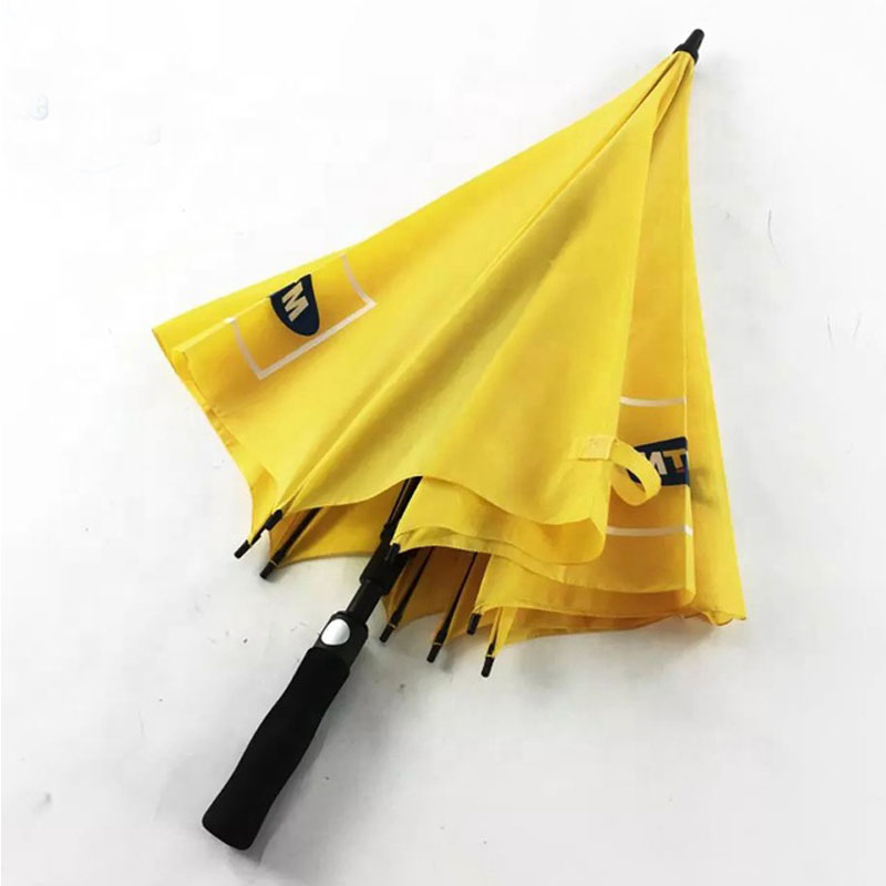 Nice-Bright-Yellow-Golf-Umbrellas -with-logo