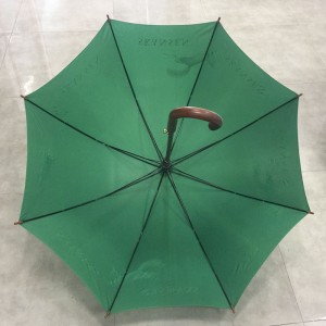 J Stick Umbrella Auto Open Windproof Rainproof Straight umbrella with wooden Handle