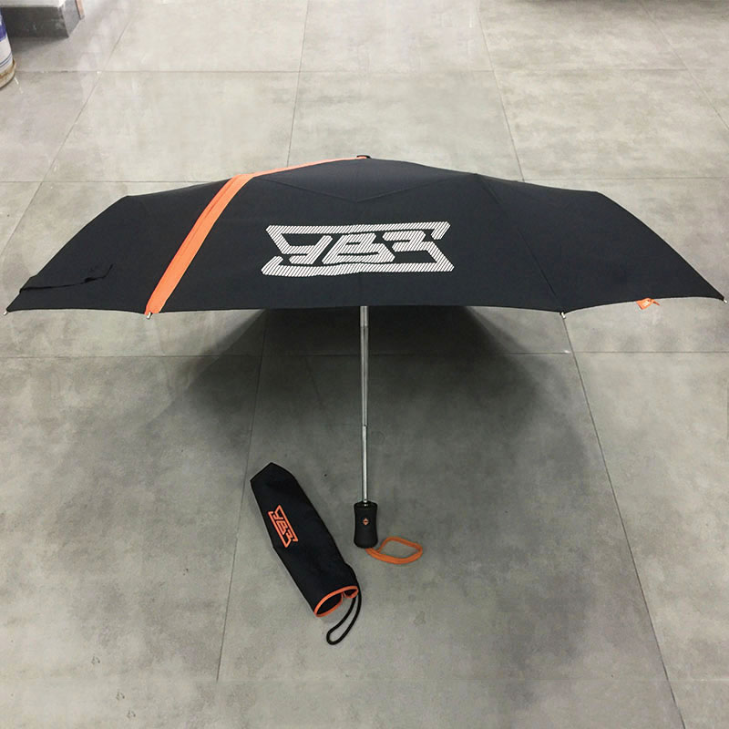 High quality custom promotional 190T pongee 42” Arc automatic open and close 3 fold umbrella 8 ribs with logo prints (Cheap chinese wholesale umbrella suppliers)