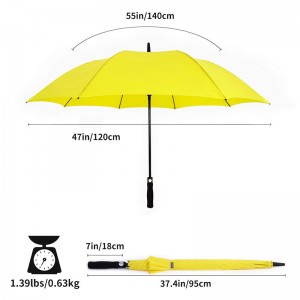 Large heavy duty auto open windproof straight Soft Eva handle golf umbrella