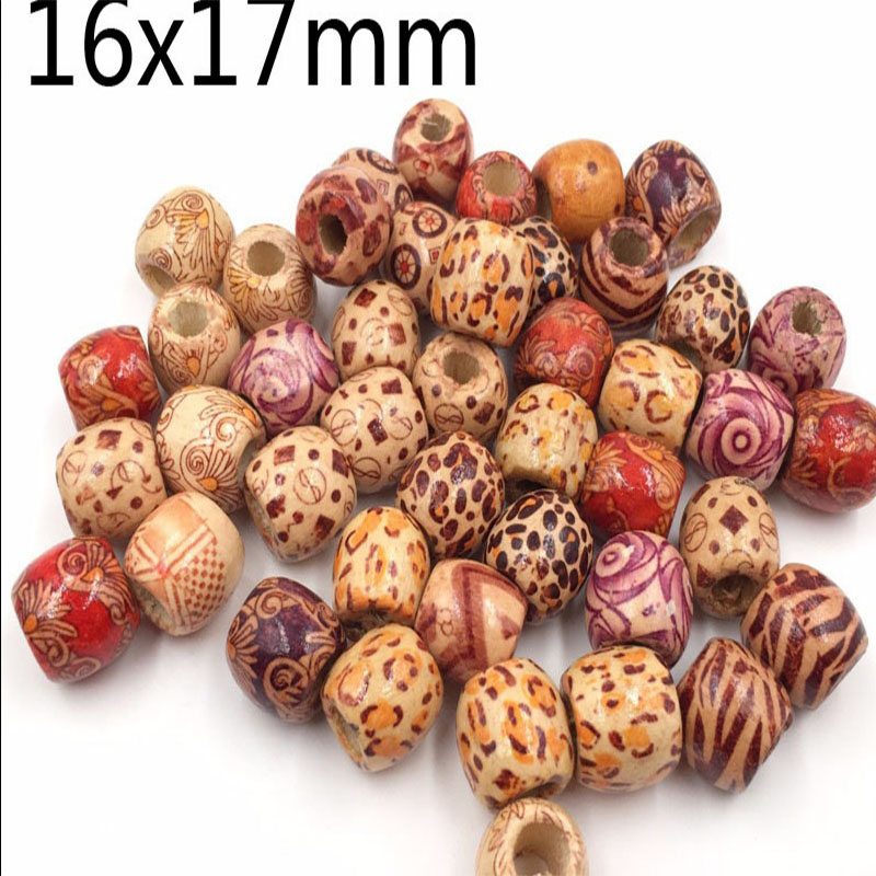 16x17mm-DIY Natural-Painted-maple-Wood-Beads