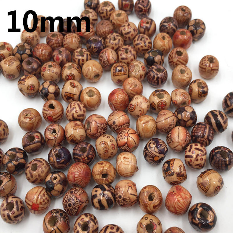 10MM-DIY Natural-Painted-maple-Wood-Beads
