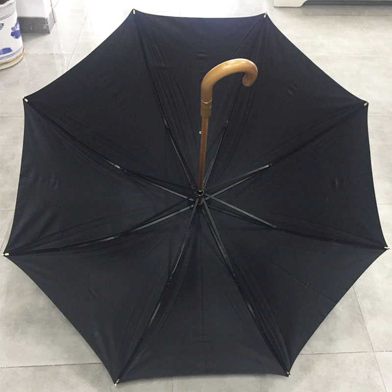 wooden-shaft-umbrella-with-curved-wooden-handle