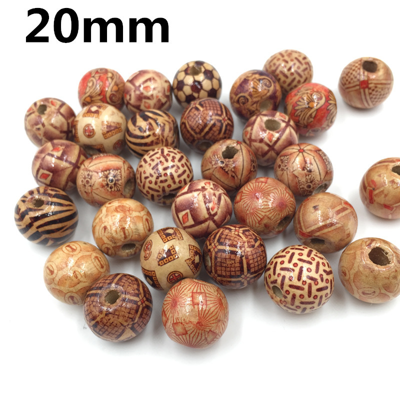 20MM-DIY Natural-Painted-maple-Wood-Beads