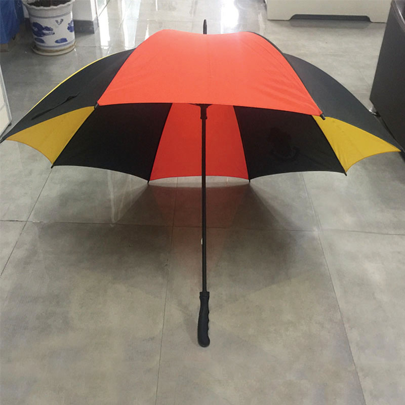 Custom Windproof Manual Open single layer golf umbrellas with logo printed Multiple Colors