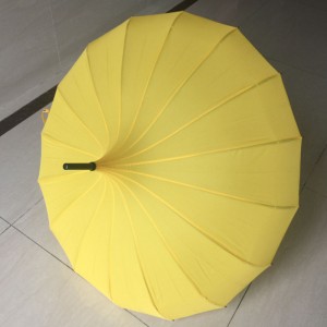 2019 High quality Stylish oriental lady love beautiful yellow straight Custom wedding pagoda umbrella wholesale