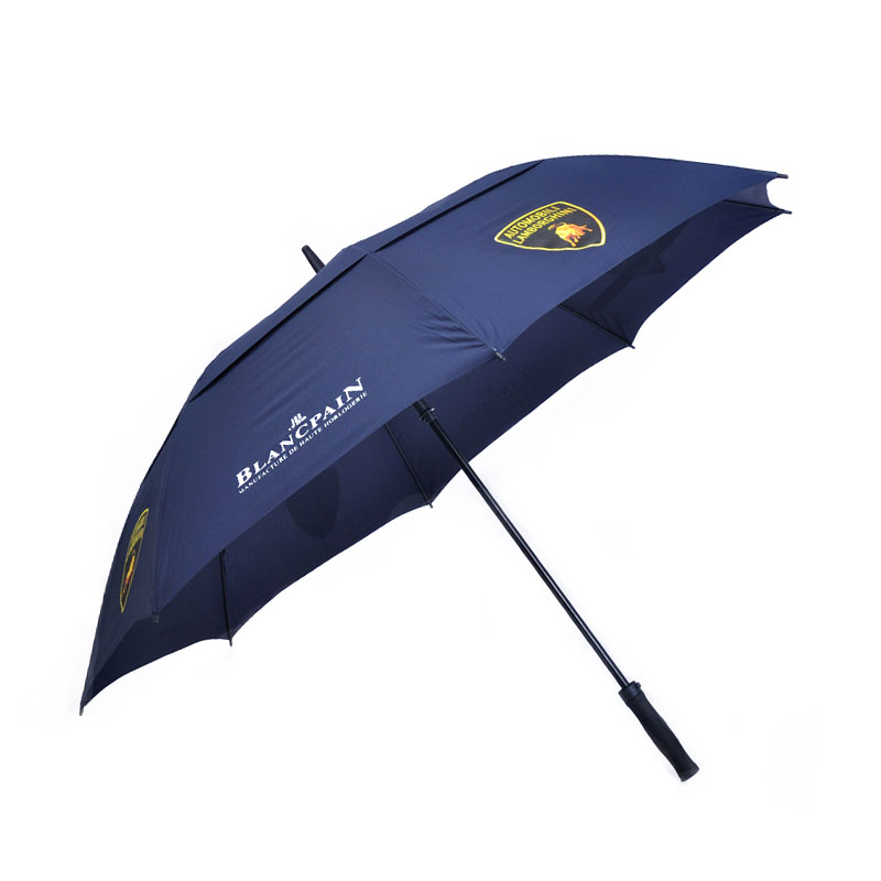 Double Canopy Layer Storm Rain Rolls Royce with Navy blue golf umbrella