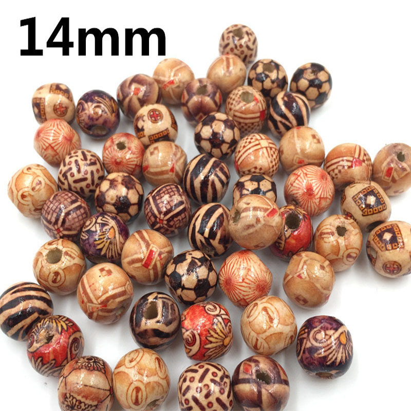 14MM-DIY Natural-Painted-maple-Wood-Beads