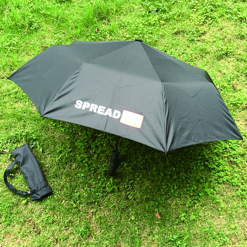 Senior Umbrella J Handle Wind Resistant Black 3 Folding Rain Umbrella for Business Occasion
