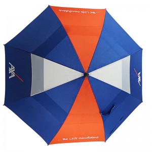 Customized Designs fiberglass double canopy windproof Manufacturer Golf Umbrella Print