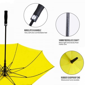 Large heavy duty auto open windproof straight Soft Eva handle golf umbrella