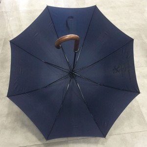 Wood Hook Handle Umbrellas Classic Windproof Rainproof with Stylish J Handle for Outdoor Use