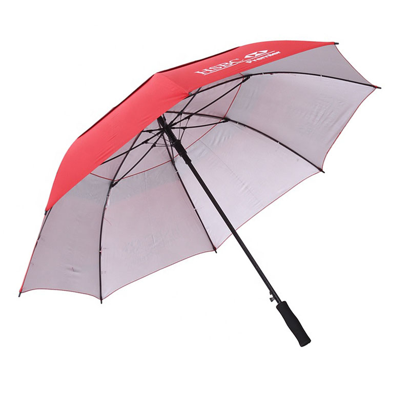 2019 Auto open 30inch fiberglass red HSBC BANK  golf umbrella for sale