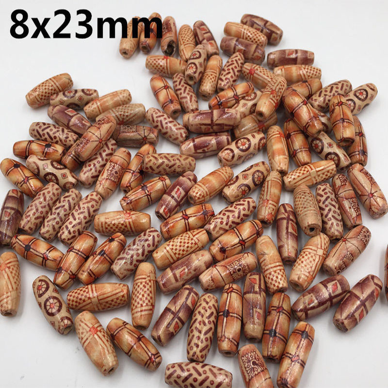 8X23MM-DIY Natural-Painted-maple-Wood-Beads
